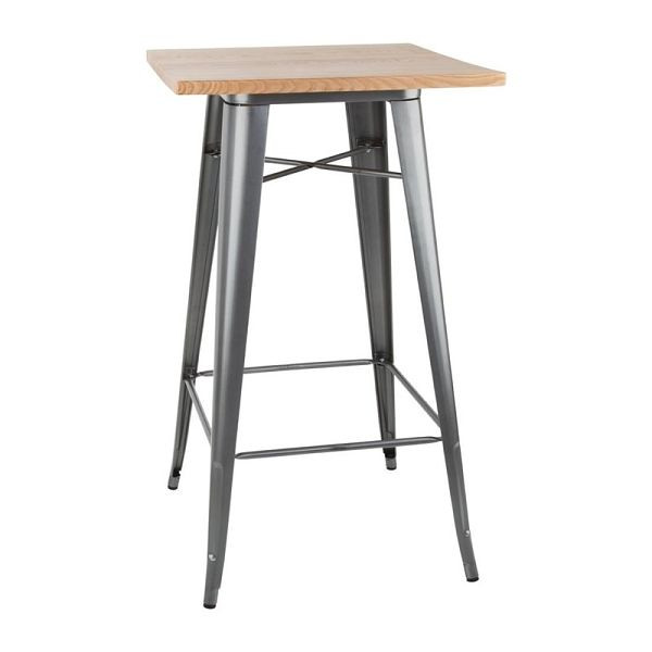 Bolero bistro bartafel met grijs houten blad, FB596
