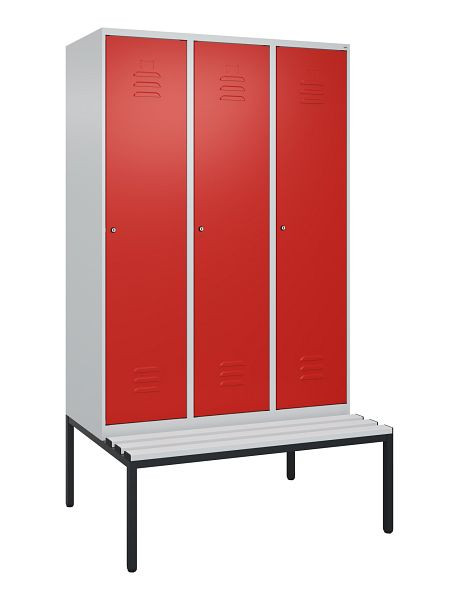 C+P luierkluis Classic PLUS met middenwand, 3 vakken, 2120x1200x815mm, 7035/3020, cilindersloten, 0800507-32F S10017