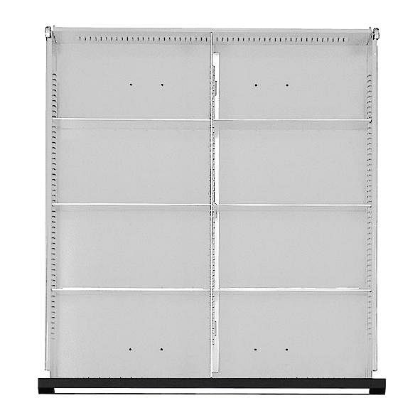 ANKE Werkbänke Schubladeneinteilungssatz; für Schublade 500 x 540 mm (BxT); für Fronthöhe 90 - 150 mm; 1/2 Teilung, 901.901
