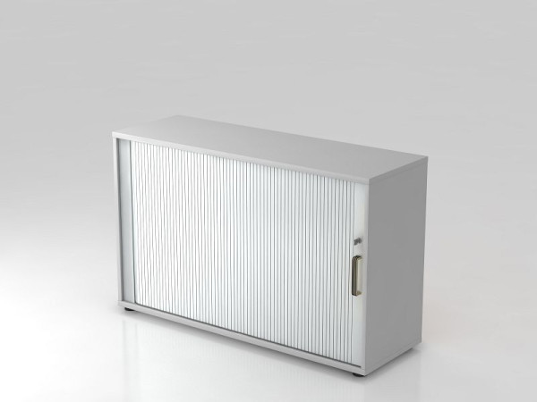 Hammerbacher horizontale rolluikkast, 2OH 120cm gestreepte greep grijs/zilver, 120x40x74,8 cm (BxDxH), V1732S/5/S/SG