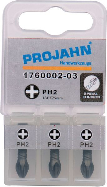 Projahn 1/4" Torsie-Bit ACR2 L25 mm Phillips Nr 1 3-pack, 1760001-03