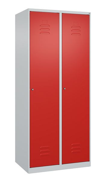 C+P luierkluis Classic PLUS met middenwand, 2 vakken, 1850x800x500mm, 7035/3020, cilindersloten, 080000-22F S10023
