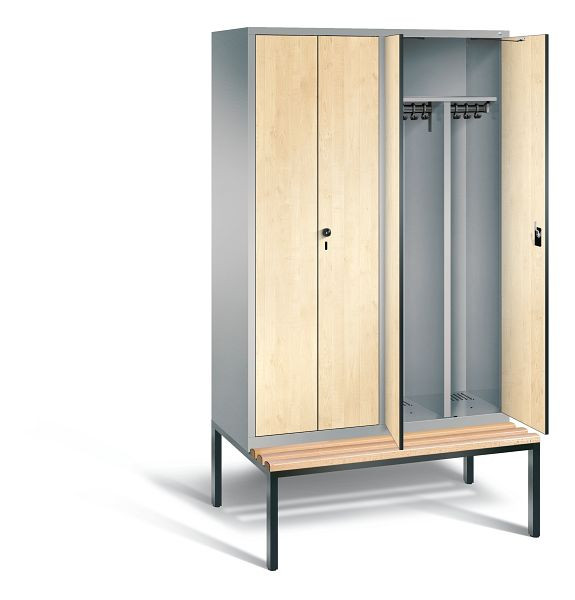 C+P zwart wit kastje Evolo, H2090xW1190xD815mm, kleur: wit aluminium / Donau esdoorn decor, 48052-40 S10461