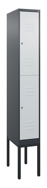 C+P dubbeldekskast Classic PLUS, frame, 2120x300x500mm, 7016/7035, cilindersloten, 0803307-10 S10028
