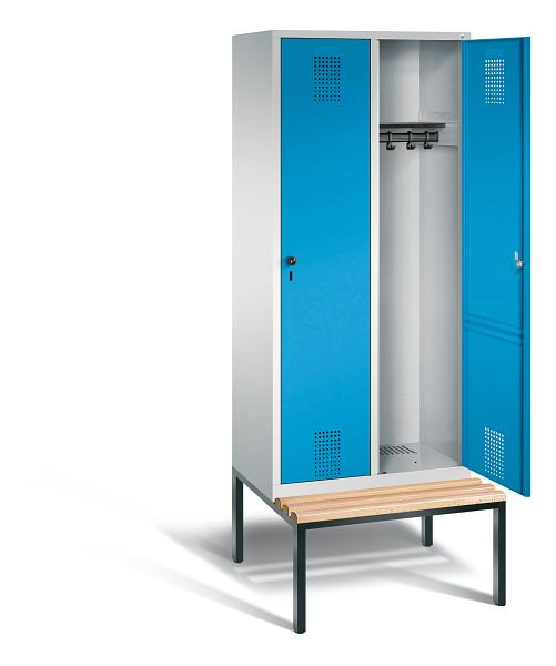 C+P Evolo garderobe, H2090xW810xD815mm, kleur: lichtgrijs / lichtblauw, 48050-22 S10018