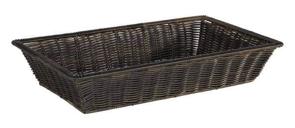 APS GN 1/1 mand -SUPERSTRONG-, 53 x 32,5 cm, hoogte: 10 cm, polypropyleen, zwart/bruin, met RVS-draad in de rand, 50644