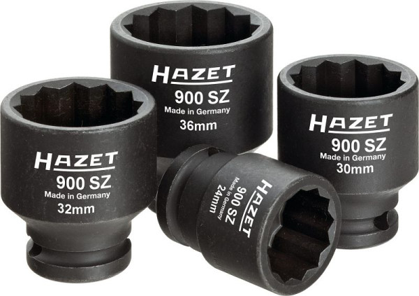 Hazet aandrijving, scharnier, steekasset, hol vierkant 12,5 mm (1/2 inch), uitwendig dubbel zeshoekig trekprofiel, 24 - 36, aantal gereedschappen: 4, 900SZ/4