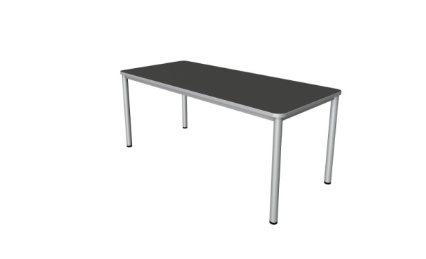 Kerkmann Desk Prime - B 1800 x D 800 x H 750 mm, 4-poots frame in aluminium zilver, antraciet, 11040713
