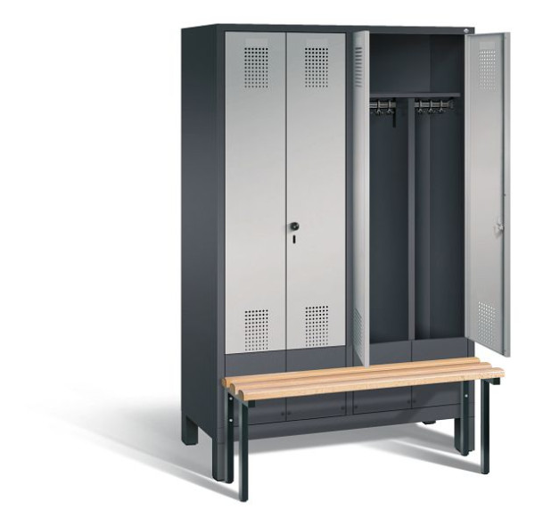 C+P zwart wit kastje Evolo, H1850xW1190xD815mm, kleur: zwart-grijs/wit aluminium, 48032-40 S10016