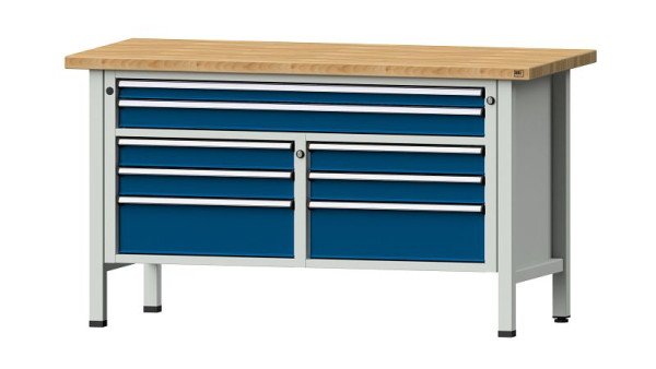 ANKE werkbanken kistwerkbank, model 259 V, 1500 x 700 x 840 mm, RAL 7035/5010, BMP 40 mm, 304.144