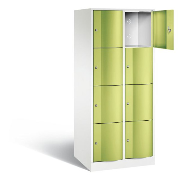 C+P XL lockerkast Resisto, H1950xB772xD640mm, kleur: verkeerswit / virid green, 8470-273 S10039
