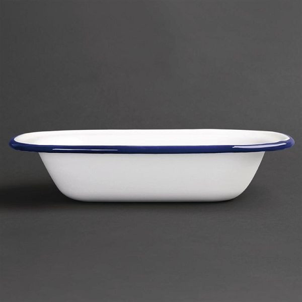 Olympia rechthoekige eetschaal wit-blauw 13,5 x 18cm, VE: 6 stuks, GM511