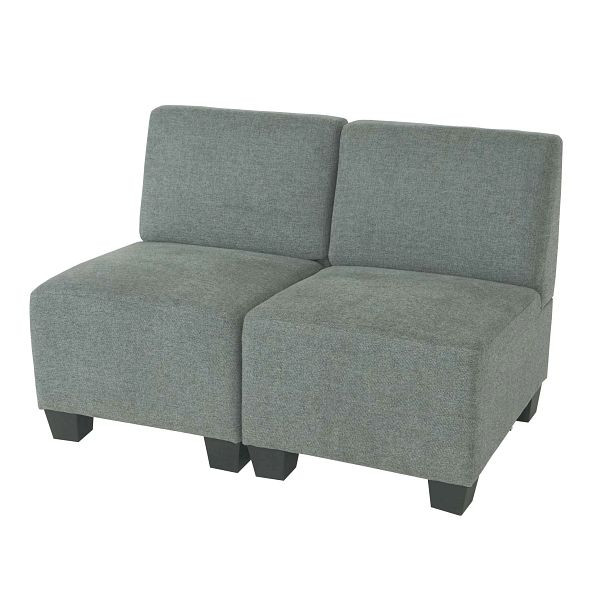 Mendler Modular 2-zits bank Couch Lyon, stof/textiel, grijs, zonder armleuningen, 2x75186