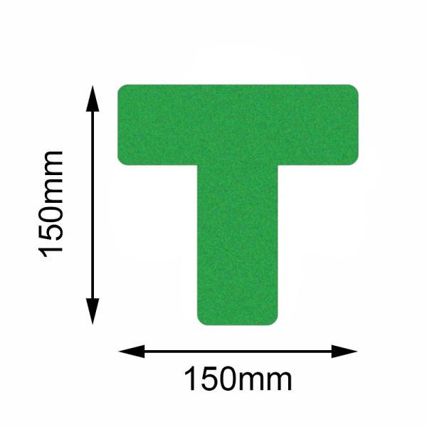 Mehlhose vloermarkering Safety groen T-stuk 150x150mm, VE: 10 stuks, KSUT1V10
