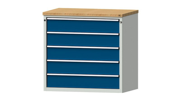 ANKE werkbanken ladekast, model 3001 V, 1065 x 700 x 1020 mm, RAL 7035/5010, BMP 40 mm, 611.401