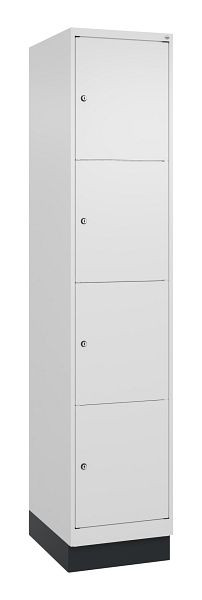 C+P lockerkast Classic PLUS, onderstel, 1950x400x500mm, 9016/9016, met 4 vakken, 080020-124 S10017