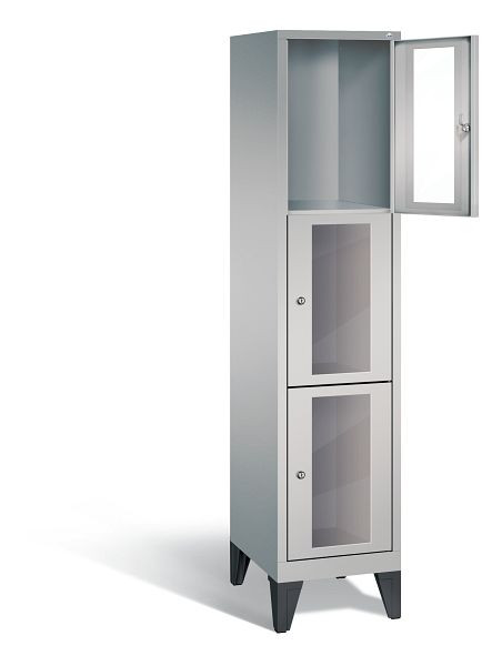C+P lockerkast Classic, H1850xB420xD500mm, kleur: wit aluminium, 8010A123 S10012