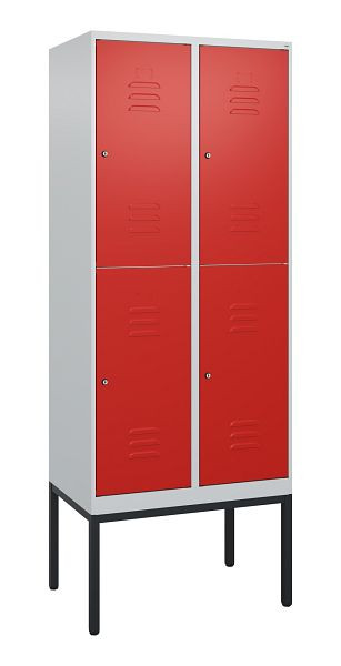 C+P dubbeldekskast Classic PLUS, frame, 2 vakken, 2120x800x500mm, 7035/3020, cilindersloten, 0803307-22 S10017