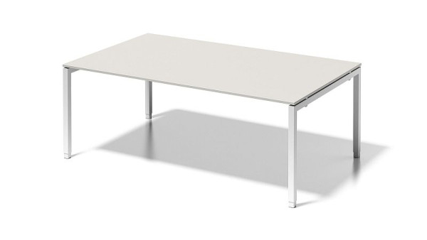 Bisley Cito directiewerkplek/vergadertafel, 650-850 mm in hoogte verstelbaar U-frame, H 19 x B 2000 x D 1200 mm, grijswit/verkeerswit, DUH2012GW396