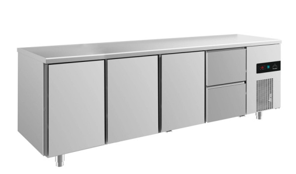 A&S Polarny koeltafel -2 tot +8°C met 3x deuren en 1x twee laden rechts, 2330 x 700 x 850 mm, KT4TTTZ