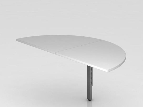 Hammerbacher aanschuiftafel 2x kwartcirkel/onderstel vierkant grijs/grafiet, halve cirkel voor bevestiging aan een bureau, VRA160/5/G