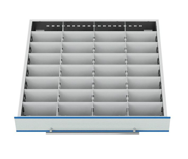 Bedrunka + Hirth metalen onderverdeling, voor breedte 700mm, 32 vakken, TS-7-27-100A