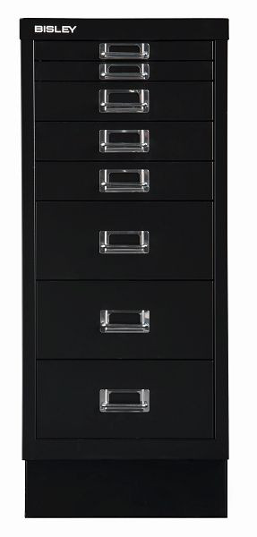 Bisley MultiDrawer™, 29-serie met onderstel, DIN A4, 8 laden, zwart, L298S633