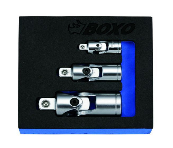 Boxo 1/4", 3/8" en 1/2" kruiskoppelingset 3-delig, BXS005