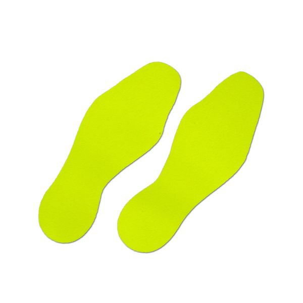 m2 antislip bekleding informatiemarkering signaalkleur geel schoenvorm 95x265mm (1 paar), VE: 10 stuks, M1HV10S1
