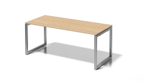 Bisley Cito bureau, 730 mm vaste hoogte O-frame, H 19 x B 1800 x D 800 mm, esdoorn/zilver, DOF1808MP355