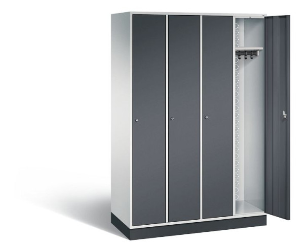 C+P locker Intro, H1950xW1220xD490mm, kleur: lichtgrijs / zwartgrijs, 8170-401 S10027