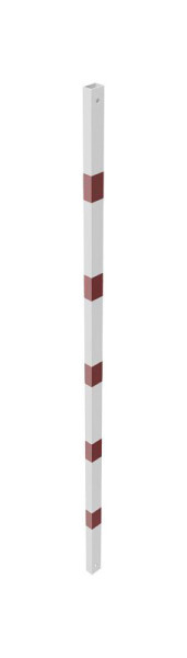 Schake beschermrailing, stalen buis 70 x 70 mm, dwarsbalk van stalen buis, buislengte: 2300 mm, wit gecoat, 4223B
