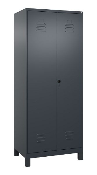 C+P Umkleidespind Classic PLUS, Doppel-Spind, Füße, 2 Abteile, 1950x800x500mm, 7016/7016, Drehriegel, 080012-22P S10000
