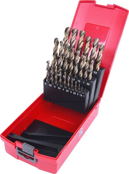 KS Tools HSS-G Co 5 spiraalborenset, kunststof cassette, 25-delig, 1-13mm, 330.3623