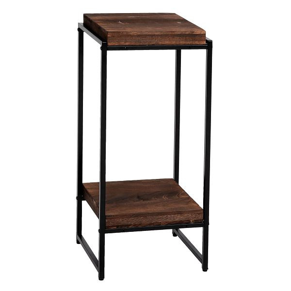 Mendler bloementafel HWC-K71, bloemenplank, bijzettafel, plantenplank, MDF metaal, donkerbruin, 82cm, 96847