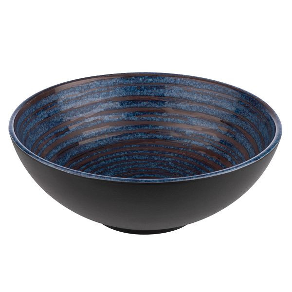 APS schaal -LOOPS-, Ø 24 x 9 cm, melamine, binnen: decor, donkerblauw, buiten: donkergrijs, 1,8 liter, 85038