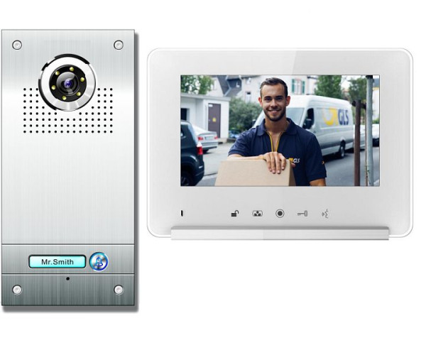 Anthell Electronics 1-serie kleuren video deurtelefoon set met beeldopslag, met 7" monitor, CKN1-690S1-1