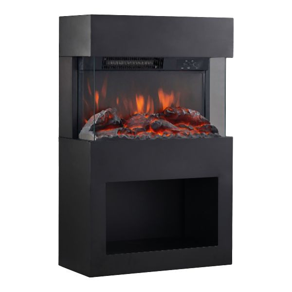 KAMINIO elektrische haard HENRI zwart, met verwarming, EF03-75-BK