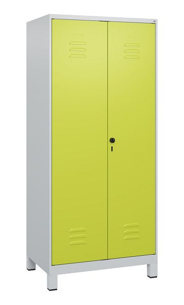 C+P Umkleidespind Classic PLUS, Doppel-Spind, Füße, 2 Abteile, 1800x800x500mm, 7035/0024, Drehriegel, 0800127-22P S10010