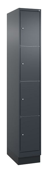 C+P lockerkast Classic PLUS, onderstel, 1950x300x500mm, 7016/7016, met 4 vakken, 080020-104 S10015