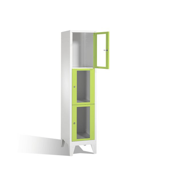 C+P lockerkast Classic, H1850xB420xD500mm, kleur: lichtgrijs / virid groen, 8010A123 S10008