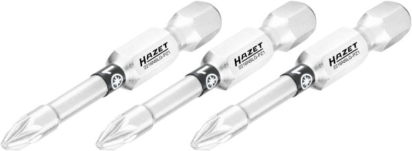 Hazet bit, volle zeskant 6,3 (1/4 inch), Pozidriv profiel PZ, PZ1, aantal gereedschappen: 3, lange uitvoering, sleutelmaat: PZ1, 2216NSLG-PZ1/3