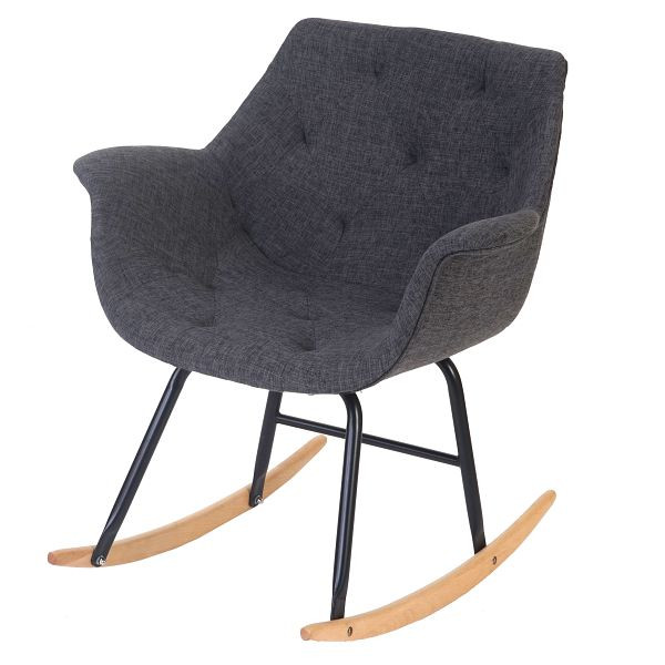 Mendler schommelstoel Malmö T820, schommelstoel relaxstoel, textiel, grijs, 53322