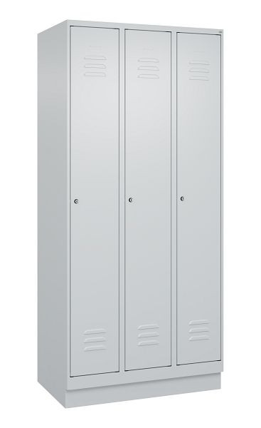 C+P luierkluis Classic PLUS, onderbouw, 3 vakken, 1950x900x500mm, 7035/7035, cilindersloten, 080020-30 S10024