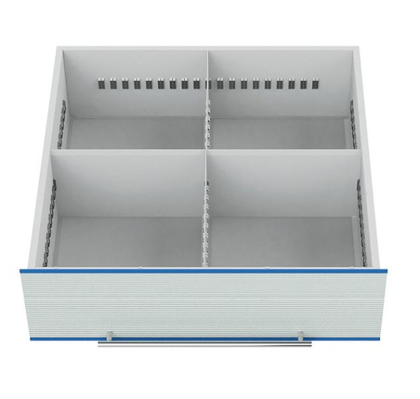 Bedrunka + Hirth metalen tussenschot, voor breedte 700mm, 4 vakken, TS-7-20-200A