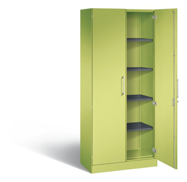 C+P vleugeldeurkast Asisto, H1980xB800xD435mm, kleur: Viridin groen / Viridin groen, beugelgreep, 5 niveaus, 141003-000 S10102