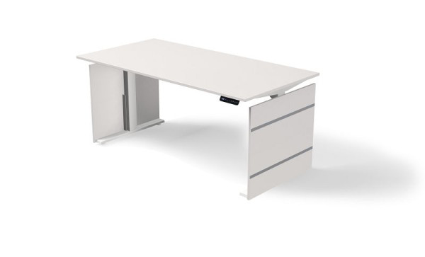 Kerkmann sta-/zittafel B 1600 x D 800 mm, elektrisch in hoogte verstelbaar van 720-1200 mm, vorm 4, kleur: wit, 10383310