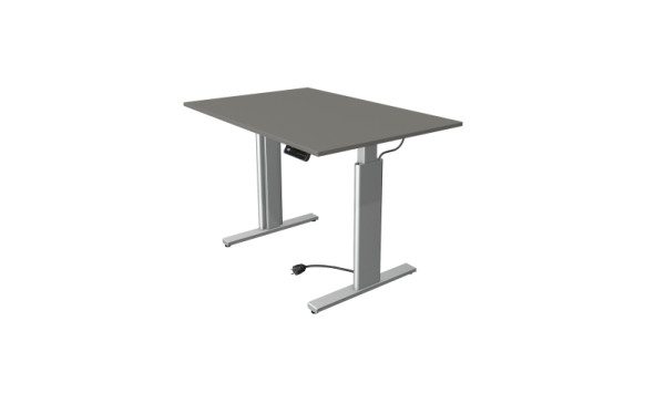 Kerkmann Move 3 zit-/statafel zilver, B 1200 x D 800 mm, elektrisch in hoogte verstelbaar van 720-1200 mm, grafiet, 10231812