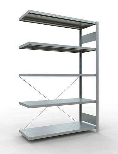 Schulte legbordstelling, aanbouwpaneel, 5 opbergniveaus, kruisschoor, vakbelasting 250 kg, 1306 x 536 x 2000 mm, 278766