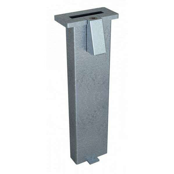 Schake grondhuls met vergrendeling voor platstaal 80 x 12 mm, totale lengte: ca. 400 mm, thermisch verzinkt, 452_41